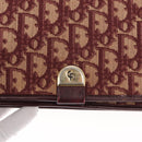 Christian Dior Trotter Canvas Chain Shoulder Bag Red Gold Auth 156497-15