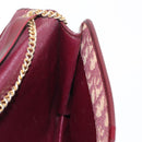 Christian Dior Trotter Canvas Chain Shoulder Bag Red Gold Auth 156497-19