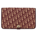 Christian Dior Trotter Canvas Chain Shoulder Bag Red Gold Auth 156497-2