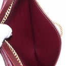 Christian Dior Trotter Canvas Chain Shoulder Bag Red Gold Auth 156497-21