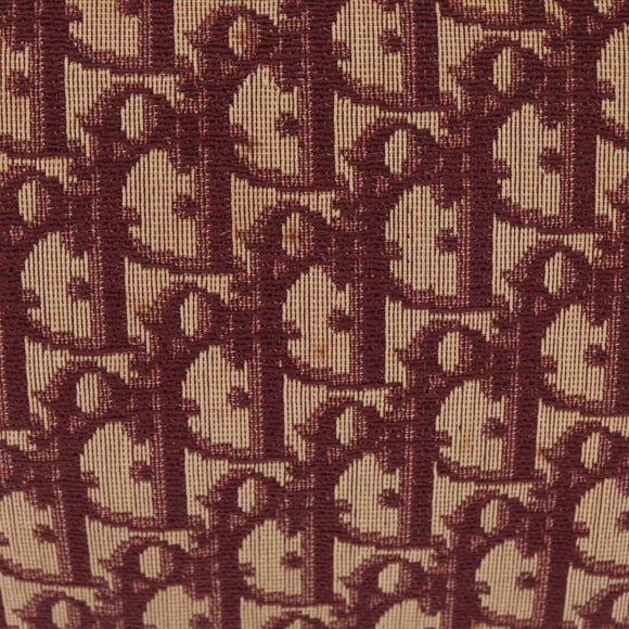 Christian Dior Trotter Canvas Chain Shoulder Bag Red Gold Auth 156497