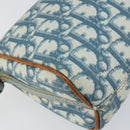 Christian Dior Trotter Canvas Romantic Shoulder Bag PVC Navy Silver Auth 156499-11