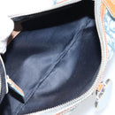 Christian Dior Trotter Canvas Romantic Shoulder Bag PVC Navy Silver Auth 156499-17