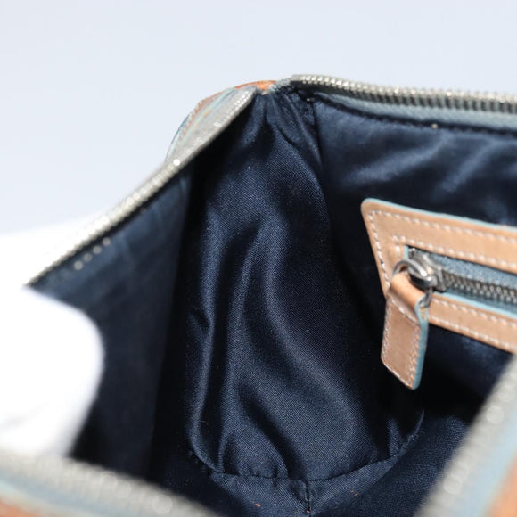 Christian Dior Trotter Canvas Romantic Shoulder Bag PVC Navy Silver Auth 156499