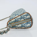 Christian Dior Trotter Canvas Romantic Shoulder Bag PVC Navy Silver Auth 156499-5