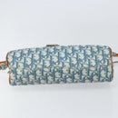 Christian Dior Trotter Canvas Romantic Shoulder Bag PVC Navy Silver Auth 156499-9