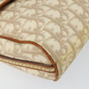 Christian Dior Trotter Canvas Romantic Schultertasche PVC Beige Silber Auth 156500-15