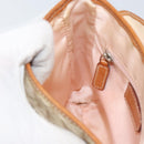 Christian Dior Trotter Canvas Romantic Schultertasche PVC Beige Silber Auth 156500-20