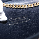 Christian Dior Trotter Canvas Chain Shoulder Bag Navy Gold Auth 156501V-17
