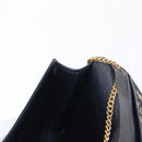 Christian Dior Trotter Canvas Chain Shoulder Bag Navy Gold Auth 156501V-20