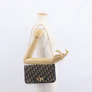 Christian Dior Trotter Canvas Chain Shoulder Bag Navy Gold Auth 156501V-21