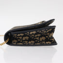 Christian Dior Trotter Canvas Chain Shoulder Bag Navy Gold Auth 156501V-6