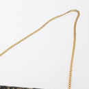 Christian Dior Trotter Canvas Chain Shoulder Bag Navy Gold Auth 156501V-9