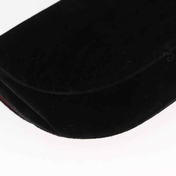 CHANEL Chain Shoulder Bag Velor Black Gold CC Auth 156502