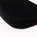 CHANEL Chain Shoulder Bag Velor Black Gold CC Auth 156502-13