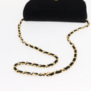 CHANEL Chain Shoulder Bag Velor Black Gold CC Auth 156502-7