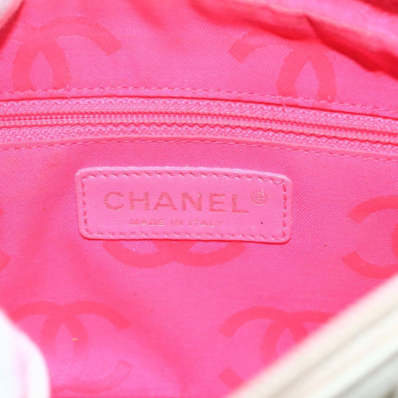 CHANEL Matelasse Cambon Line Hand Bag Calf Skin White Silver CC Auth 156503