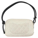 CHANEL Matelasse Cambon Line Hand Bag Calf Skin White Silver CC Auth 156503-3