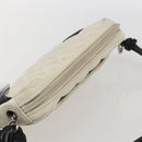 CHANEL Matelasse Cambon Line Hand Bag Calf Skin White Silver CC Auth 156503-6