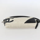 CHANEL Matelasse Cambon Line Hand Bag Calf Skin White Silver CC Auth 156503-9