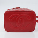 CHANEL Matelasse Vanity Hand Bag Patent leather 2way Red Gold CC Auth 156504-5