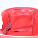 CHANEL Matelasse Vanity Hand Bag Patent leather 2way Red Gold CC Auth 156504-22