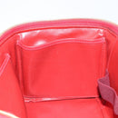 CHANEL Matelasse Vanity Hand Bag Patent leather 2way Red Gold CC Auth 156504-23