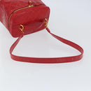 CHANEL Matelasse Vanity Hand Bag Patent leather 2way Red Gold CC Auth 156504-8