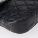 CHANEL Matelasse Chain Shoulder Bag Lamb Skin Navy Gold CC Auth 156505-14