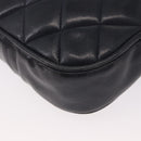 CHANEL Matelasse Chain Shoulder Bag Lamb Skin Navy Gold CC Auth 156505-17