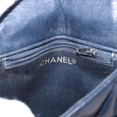 CHANEL Matelasse Chain Shoulder Bag Lamb Skin Navy Gold CC Auth 156505-21