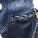 CHANEL Matelasse Chain Shoulder Bag Lamb Skin Navy Gold CC Auth 156505-24