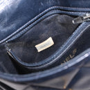 CHANEL Matelasse Chain Shoulder Bag Lamb Skin Navy Gold CC Auth 156505-12