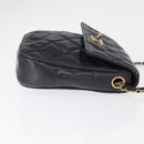 CHANEL Matelasse Chain Shoulder Bag Lamb Skin Navy Gold CC Auth 156505-3