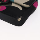 CHANEL Chain Shoulder Bag Satin Black Silver CC Auth 156506-12