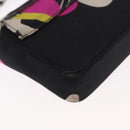 CHANEL Chain Shoulder Bag Satin Black Silver CC Auth 156506-13