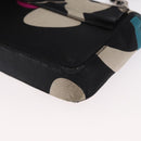 CHANEL Chain Shoulder Bag Satin Black Silver CC Auth 156506-14