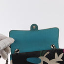 CHANEL Chain Shoulder Bag Satin Black Silver CC Auth 156506-17