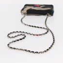 CHANEL Chain Shoulder Bag Satin Black Silver CC Auth 156506-8