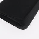 CHANEL Pouch Satin Black Gold CC Auth 156507-16