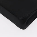 CHANEL Pouch Satin Black Gold CC Auth 156507-17
