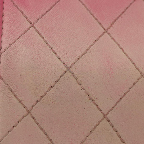 CHANEL Chain Shoulder Bag Leather Pink Silver CC Auth 156508