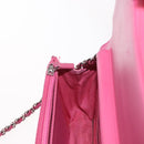 CHANEL Ketten-Umhängetasche Leder Pink Silber CC Auth 156508-22