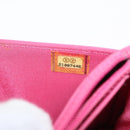 CHANEL Chain Shoulder Bag Leather Pink Silver CC Auth 156508-12