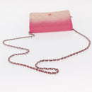 CHANEL Chain Shoulder Bag Leather Pink Silver CC Auth 156508-7