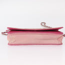 CHANEL Chain Shoulder Bag Leather Pink Silver CC Auth 156508-5