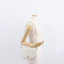 CHANEL Chain Shoulder Bag Leather White Gold CC Auth 156509-28