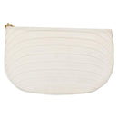 CHANEL Chain Shoulder Bag Leather White Gold CC Auth 156509-3