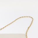 CHANEL Chain Shoulder Bag Leather White Gold CC Auth 156509-8