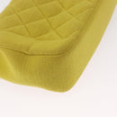 CHANEL Matelasse Chain Shoulder Bag Cotton Yellow Gold CC Auth 156510V-13